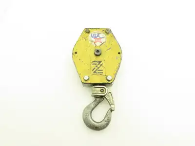 Zimmerman Ingersoll Rand Air Balancer Load Block Single Pulley Sheave Yellow