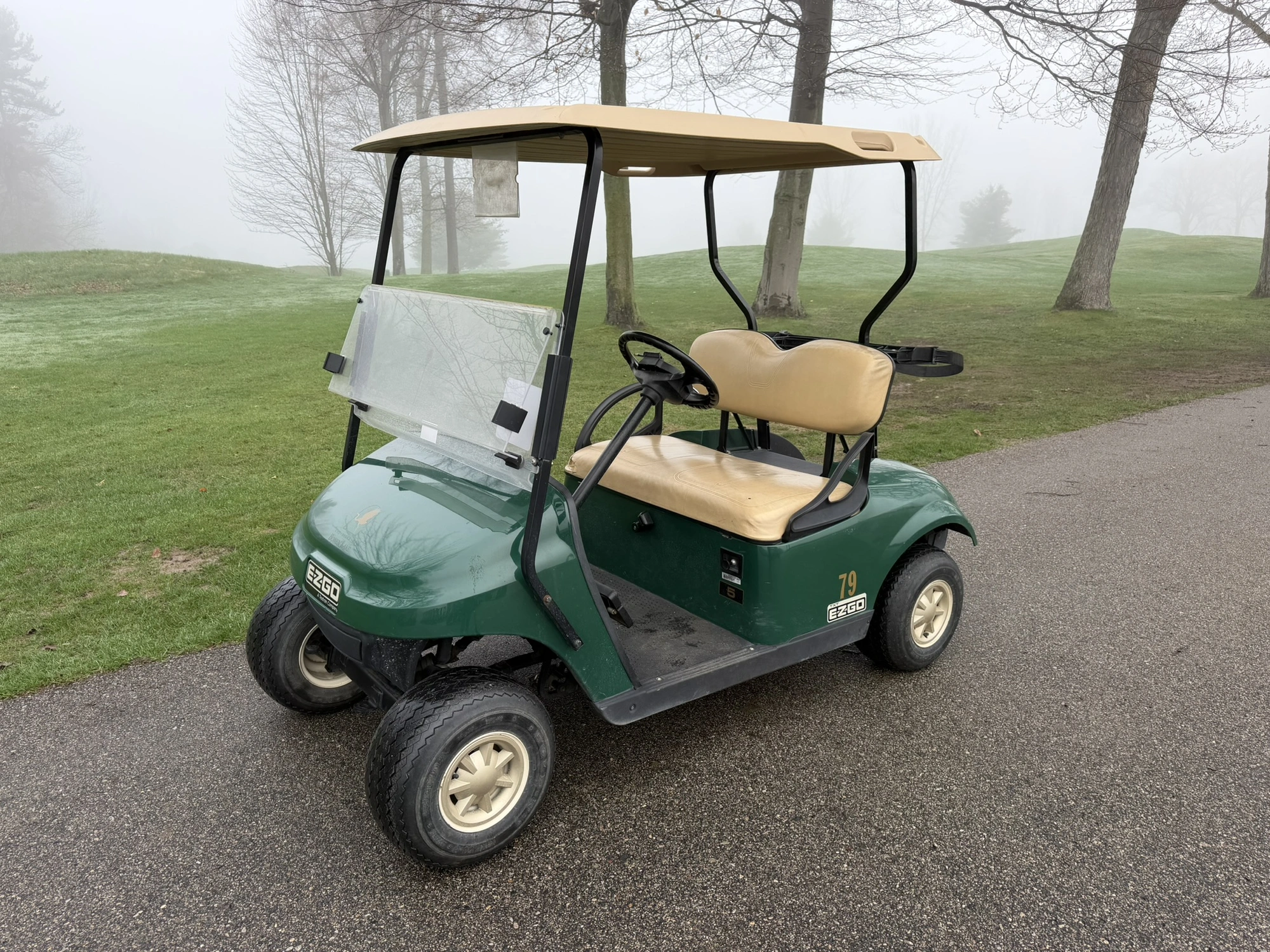 (1) 2014 E-Z-Go golf cart with a Kawasaki gas engine, does not include Club canopy, ball carrier, fo...