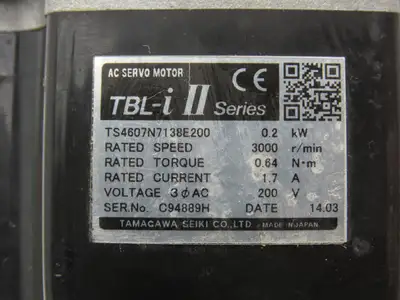Tamagawa TS4607N7138E200 TBL-i II AC Servo Motor 0.2kw 200V 3000 RPM