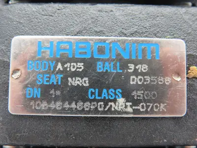 Habonim High Pressure Stainless Ball Valve Steel Body 1" NPT Class 1500