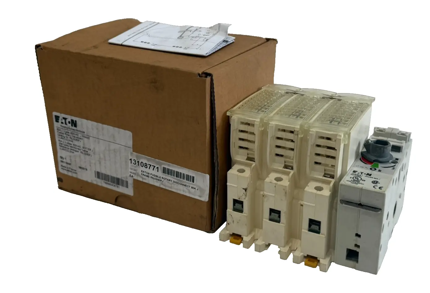 USED EATON R9J3060FJ FUSIBLE ROTARY DISCONNECT 60A 3POLES 600VAC