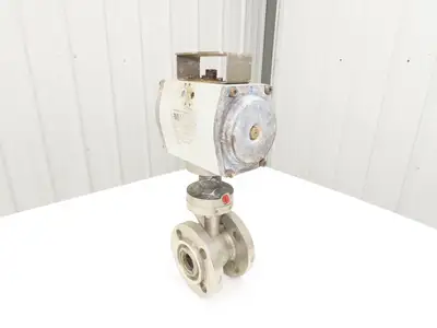 Warren Controls 1.5" CW-12MW  Ball Valve Flanged w/Pneumatic Actuator