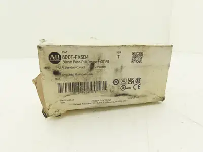 Allen Bradley 800T-FX6D4 Push-Pull E-Stop Pushbutton 30mm  -No Cap Head