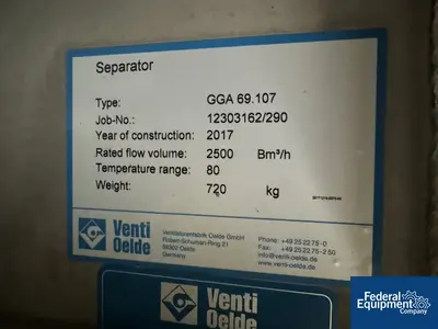 USED Venti Oelde Venti Oelde Separator, Type GGA 69.107