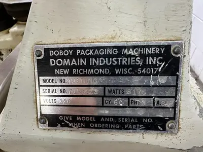 USED DOBOY PACKAGING MACHINERY INC MUSTANG