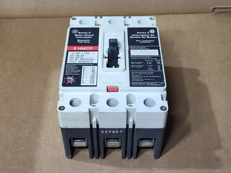 Used WESTINGHOUSE HMCP015E0C Switchgears British Columbia CA | Lenmark #477718