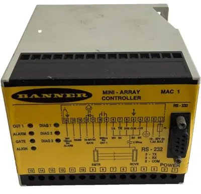NEW BANNER RS-232 MINI-ARRAY CONTROLLER MAC 1, 43296 1.2A MAX 16-30VDC RS232