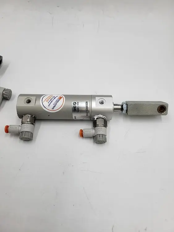 Used SMC SMC PNEUMATIC CYLINDER NCDGBN20-0100 & TWO AS2201F VALVES Pneumatic Cylinders | ND Industrial Surplus #1216746