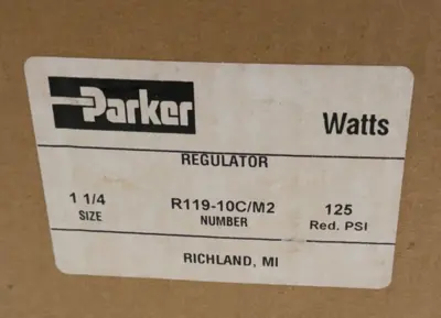 NEW PARKER R119-10C/M2 PNEUMATIC REGULATOR 1-1/4" 125PSI R11910CM2