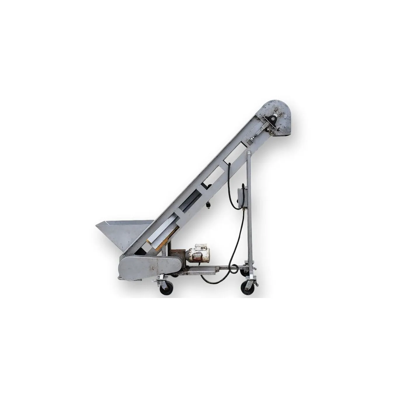 Used 12"W X 7.5'L Stainless Steel Inclined Conveyor [PARTS]