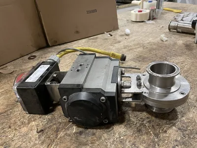 Tru-Flo UT21-DA-FO5 2” Pneumatic Actuator Sanitary Butterfly Valve 316SS