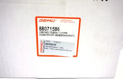 NEW GEMU C60 / 16 / D 75305-13HWP DIAPHRAGM VALVE C6016D7530513HWP