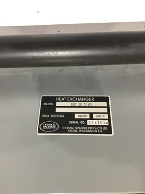 Thermal Transfer A0C-50-2-60 Heat Exchanger 300 PSI w/ Emerson Motor 1/4HP