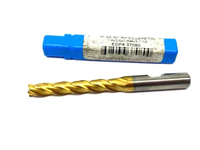 USED NIAGARA CUTTER SQUARE END MILL 4-FLUTE SE 30° 1/4 X 3/8 X 1-1/4 X 3-1/16