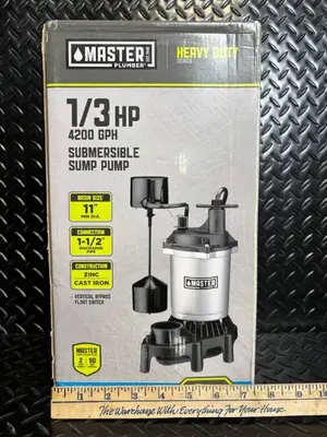 Master Plumber 1/3 HP Submersible Sump Pump - Heavy Duty Series - 4200 GPH