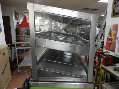 Used JS Used Hatco GRSDS-41D Glo-Ray 41" Slanted Double Shelf Warming Merchandiser Display 220V - JS Heated Cabinets & Displays Illinois US | Falcon Restaurant Supply #1376465
