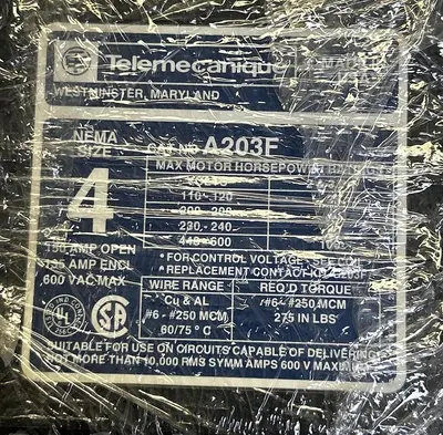New | in-Stock TELEMECANIQUE A203F Starters | Surplus Asset Holdings #1205222