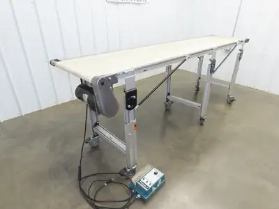 Dorner 2200 Portable Belt Conveyor 8'L x 21.25"W Variable Speed 115V 130FPM