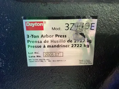 Used DAYTON 3ZT79E Arbor Presses Ohio US | HGR 24 #1518907