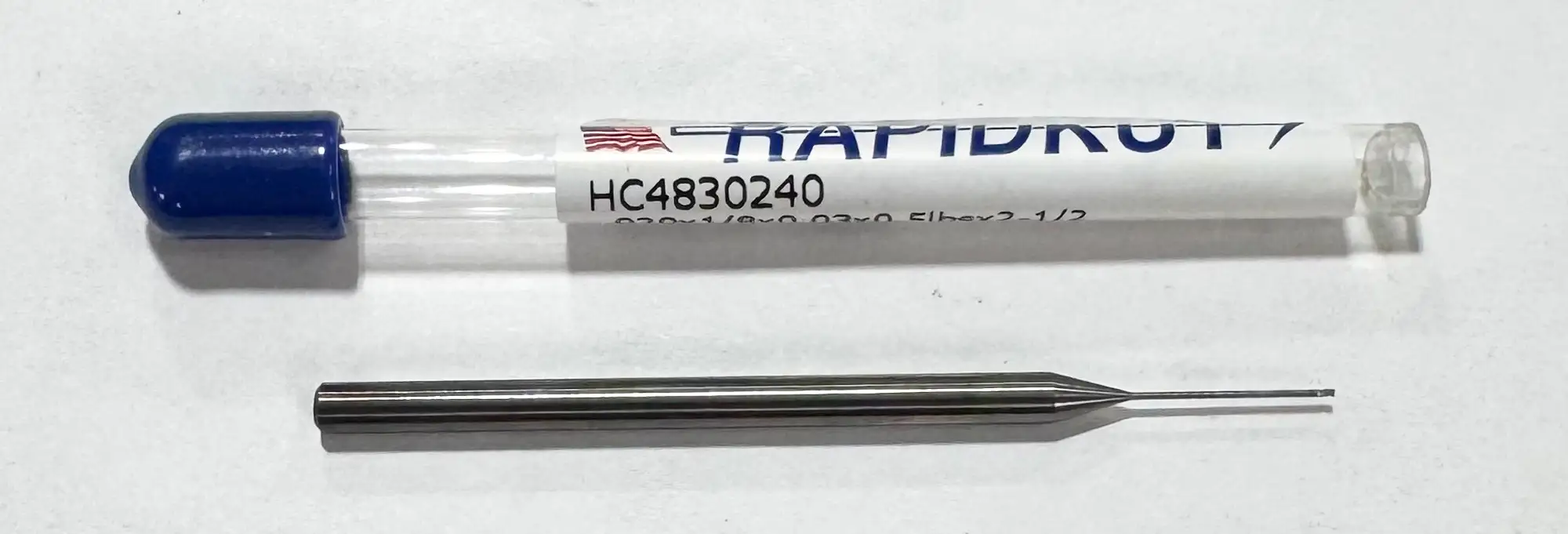 RapidKut .020" Carbide End Mill (.500" Reach) 3 Flute USA Made