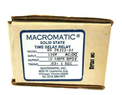 NEW MACROMATIC SS-76222-02 TIME DELAY RELAY SS7622202