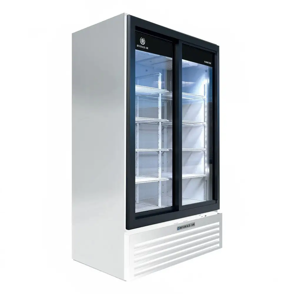 Beverage-Air MT49-1-SDW 47 1/8" Marketmax™ Two Section Glass Door Merchandiser - (2) Sliding Doors, White, 115v