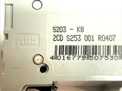 USED ABB S203-K8 MCB 3-POLE 8A CURVE K