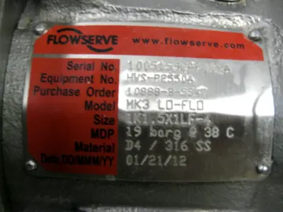 USED Flowserve MK3 Lo-Flo