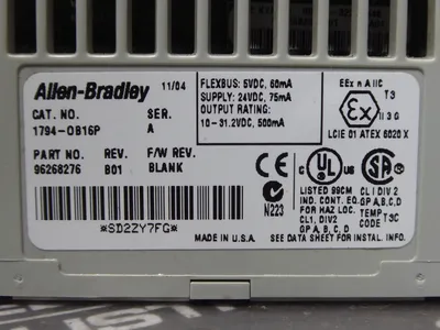 Allen Bradley 1794-OB16P/A Flex I/O Source Output Module B01 Used