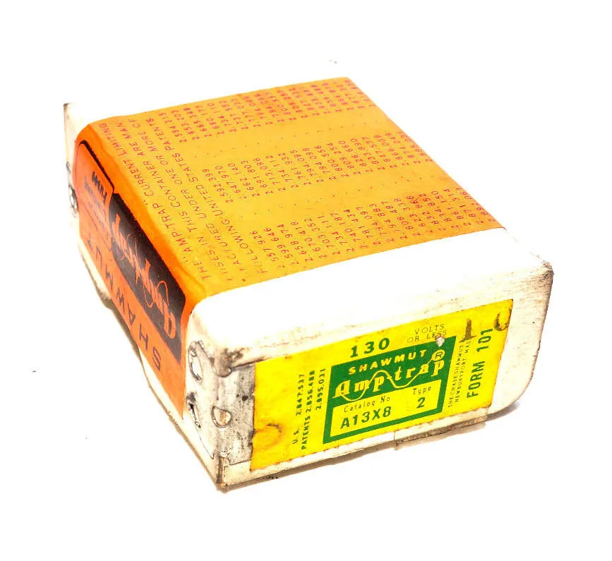 BOX OF 10 NEW AMPTRAP A13X8 FUSES TYPE 2