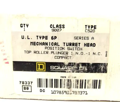 NEW SQUARE D 9007-C52D LIMIT SWITCH 9007C52D