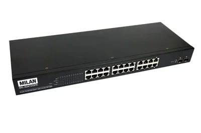 NEW MILAN TRANSITION NETWORKS MIL-S24T2GPA ETHERNET SWITCH MILS24T2GPA