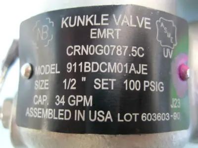 USED Kunkle 911BDCM01AJE