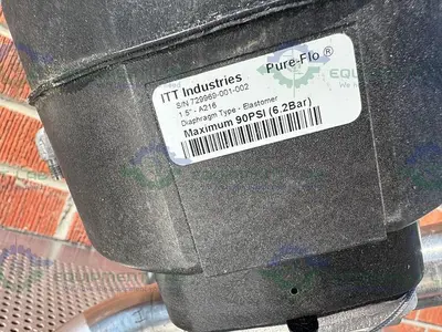 USED 4 ITT PURE-FLO STAINLESS STEEL DIAPHRAGM VALVES W/ 1.5" TO 1/2" SANITARY FITTING