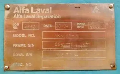 Alfa-Laval NX 418B-31G sanitary decanter centrifuge, 316SS.