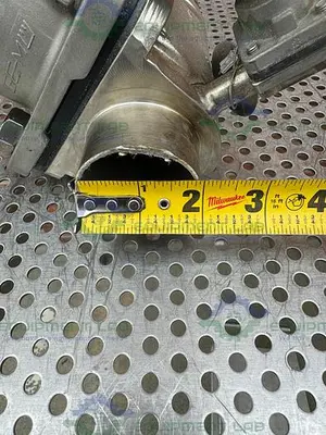 USED 2 GEMU STAINLESS STEEL  DIAPHRAGM VALVE W/ 2" TO 1/2" SANITARY FITTINGS