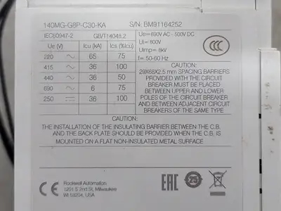 NEW ALLEN-BRADLEY 140MG-G8P-C30-KA