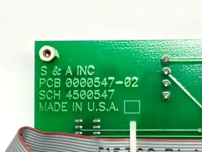 0000547-02 | S&A  PCI Pump Valve Control Card SCH 4500547 - Used