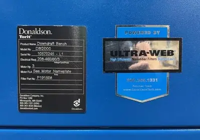 Used DONALDSON TORIT LIKE NEW DB2000 DOWNCRAFT BENCH, CLEANED AND TESTED Downdraft Tables Michigan US | Harbor Machinery Inc. #1283443