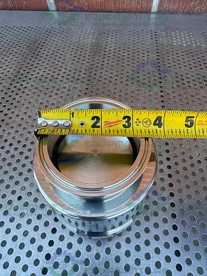 NEW 316L STAINLESS STEEL INLINE CHECK VALVE W/ 3" SANITARY FITTING