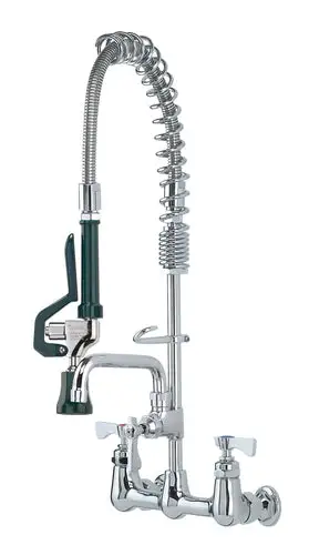 Krowne 18-706L 22 1/2"H Wall Mount Pre Rinse Faucet - 1 1/5 GPM, Base with Nozzle