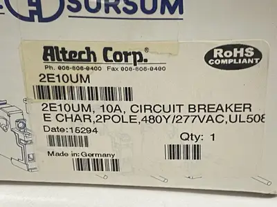 New | in-Stock Altech Corp ABL Sursum Circuit Breaker 2-Pole 10A 480Y/277VAC Circuit Breakers Michigan US | Maverick Industrial Sales #1389195