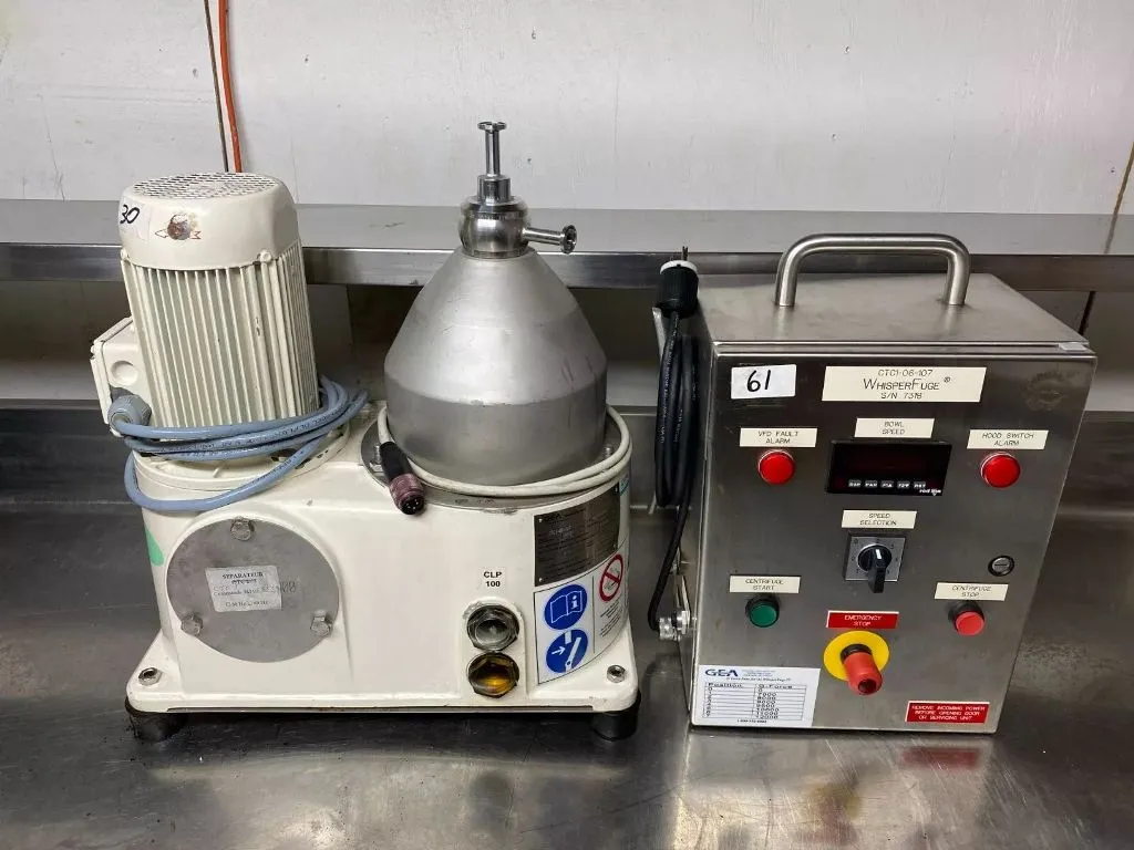 Westfalia CTC 1-06-107 lab clarifier centrifuge, 316SS.
