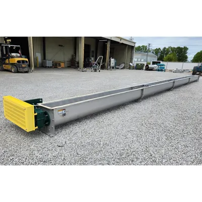 Used 14" Dia. X 48' L Stainless Steel Industrial Screw Auger Conveyor