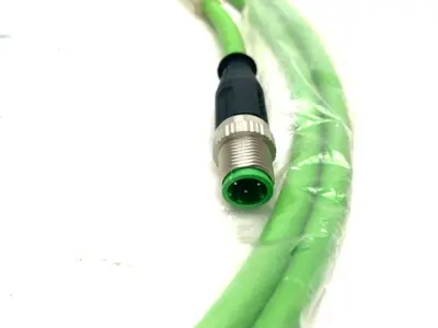 USED BECKHOFF DOUBLE ENDED ETHERCAT CABLE M12 4-PIN 2M