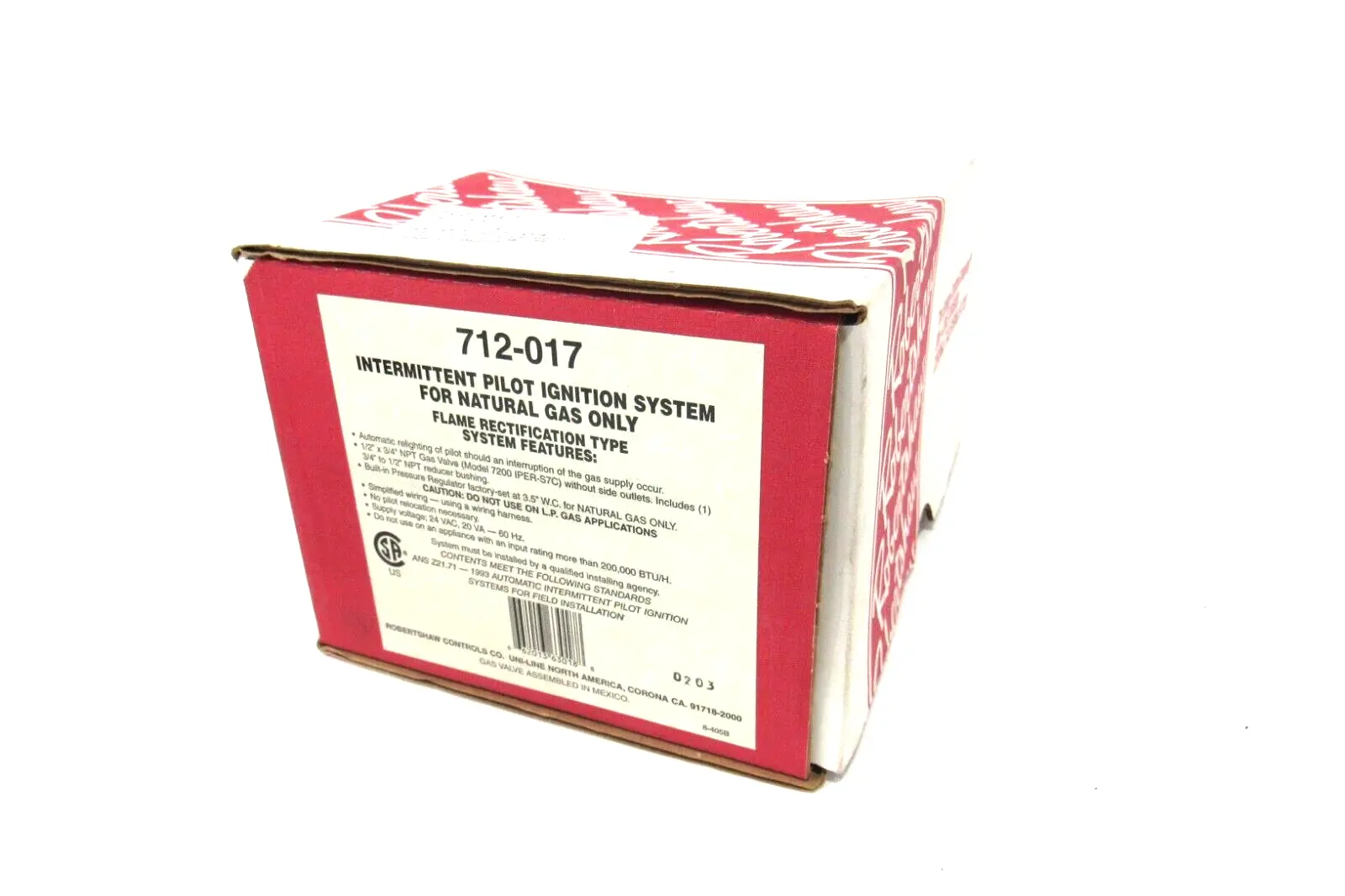 NEW ROBERTSHAW 712-017 INTERMITTENT PILOT IGNITION SYSTEM 712017