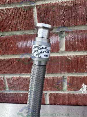 USED SANI-TECH WEST 72" STAINLESS STEEL FLEXIBLE BRAIDED HOSE 1/2" SANITARY FITTING