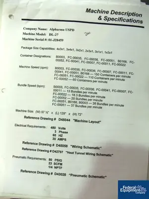 USED OMEGA OMEGA SHRINK BUNDLER, MODEL DL 27