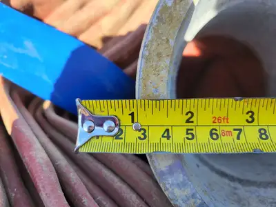 6" x 45 ft Lay Flat Hose Red w/ Coupling