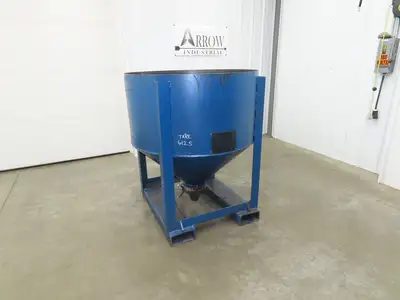 Hutco 43" Portable Steel Bulk Material Bin Gravity Hopper 28 Cu-Ft Fork Pockets
